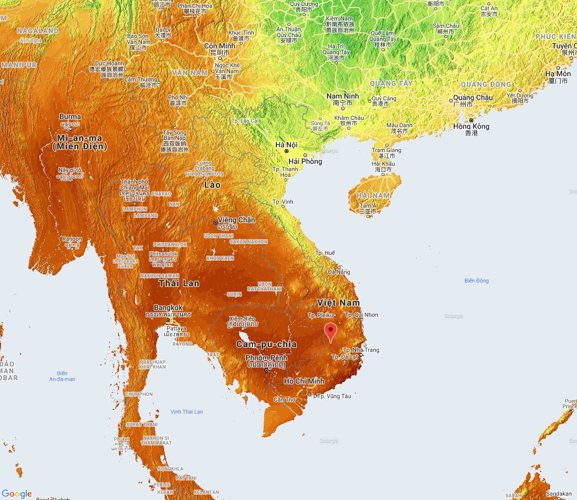 Bản độ bức xạ mặt trời ở Việt Nam