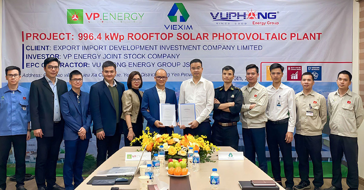VIEXIM Hợp Tác Phát Triển Điện Mặt Trời 996 kWp tại Yên Mỹ